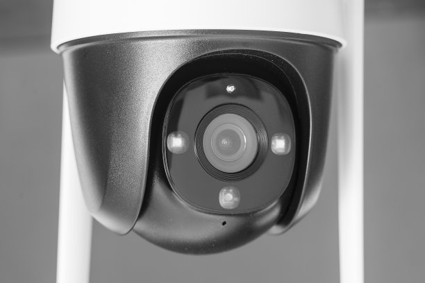 特写家庭安全摄像头360背景。闭路电视监控摄像头图片下载