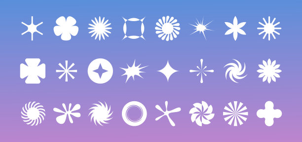 矢量集极简野兽派设计元素，未来主义的形状和几何图形和明星-抽象的背景元素的品牌，包装，印刷和社交媒体帖子图片下载