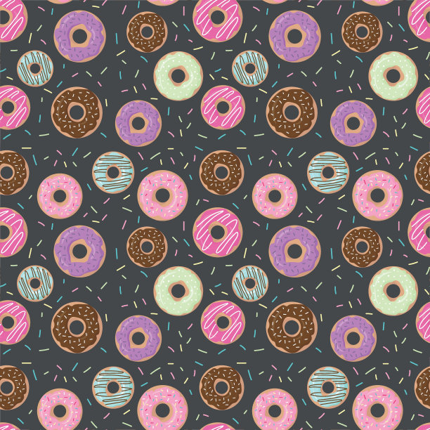 明亮的图案与不同的甜甜圈图片下载