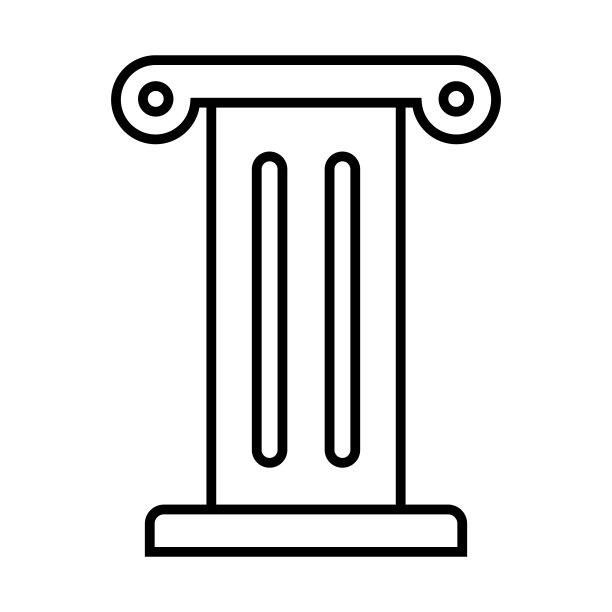 希腊神庙的柱像。向量。图片下载