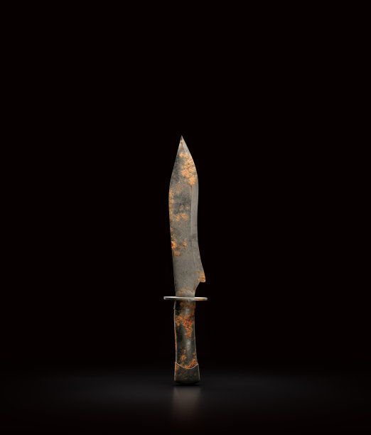 生锈的旧刀，战斗武器刀片，军事和狩猎匕首。中世纪武器，3d渲染图片下载