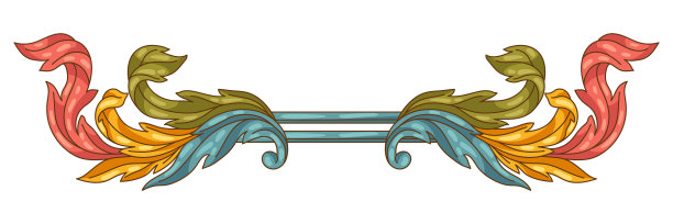 巴洛克风格的装饰性花卉元素图片下载