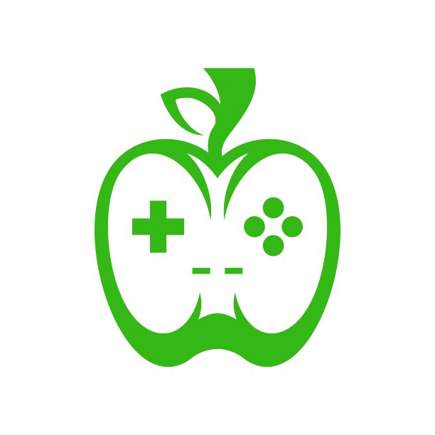 水果苹果摇杆游戏Logo设计图片下载