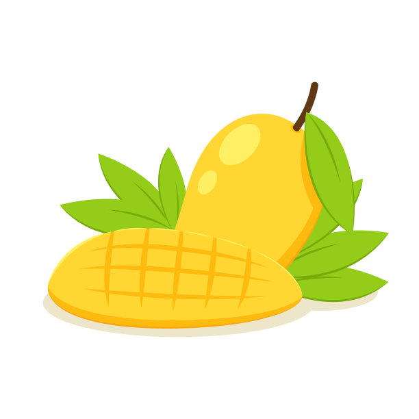 芒果向量。白底芒果。标志设计。芒果卡通矢量。泰国甜点。图片下载