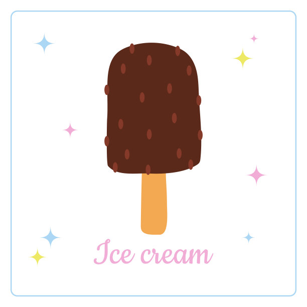 手绘巧克力冰淇淋棒图片下载