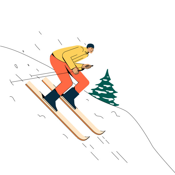 一个人正从山上滑下来。图片下载