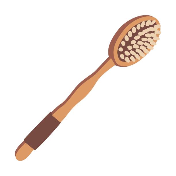 沐浴刷配件在白色背景卡通插图。卫生，白色背景隔离的浴室图片下载