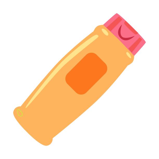 装洗发水、沐浴露的瓶子。浴室配件的白色背景卡通插图。卫生，白色背景隔离的浴室图片下载