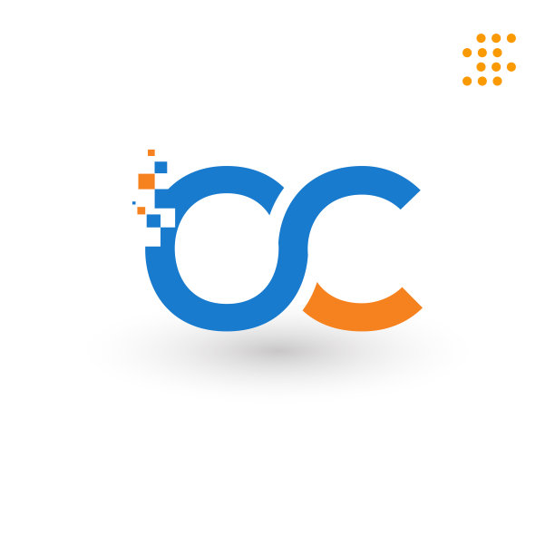 最初的创意OC或CC技术，数字，技术，IT标志设计为您的企业。图片下载