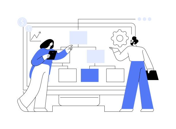 业务流程管理抽象概念向量说明。图片下载