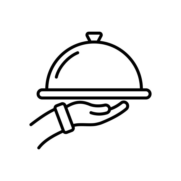 食物托盘，食品服务图标标志设计矢量模板插画标志和符号像素完美图片下载