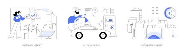 智能绿色能源抽象概念矢量插图。图片下载