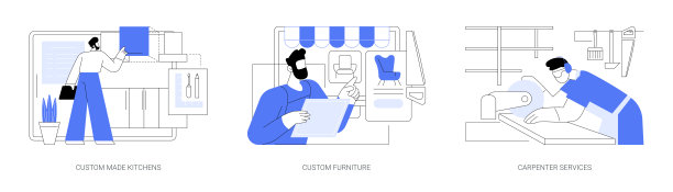 家居装修抽象概念矢量插图。图片下载