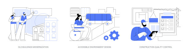 建立和更新抽象概念矢量插图。图片下载