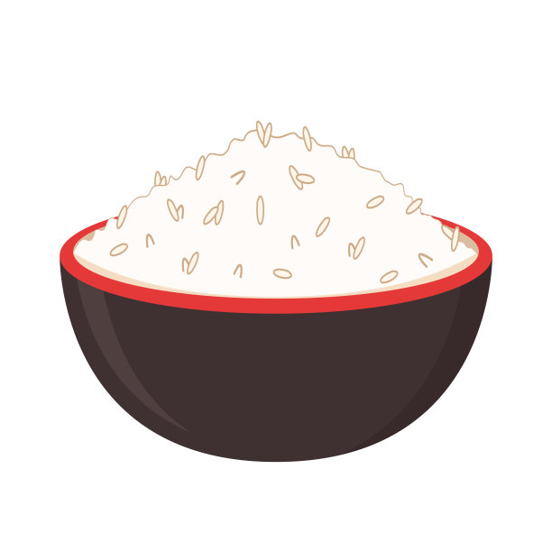 杯子里有米饭。将煮好的米饭放入陶瓷碗中。日本的大米。图片下载