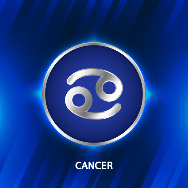 星象十二星座巨蟹座的象征在浅银色周围。发光的星象星座集合。闪烁着明亮的星光。闪闪发光的金属星座。图片下载