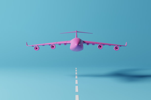 飞机模型从跑道起飞。图片下载