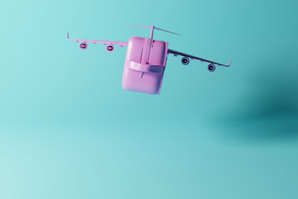 一个旅行箱，看起来像一架正在飞走的飞机。图片下载