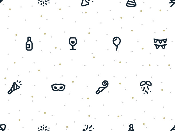 无缝模式的小新年派对图标图片下载