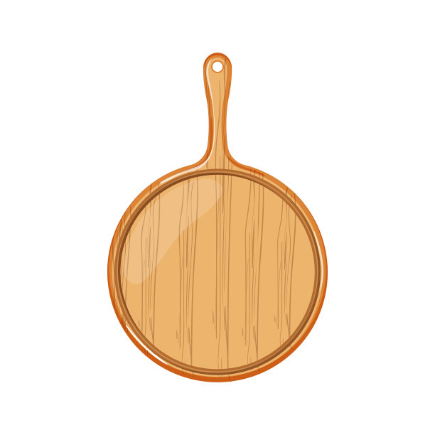托盘木制披萨板卡通矢量插图图片下载