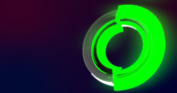 抽象环美丽明亮的体积多色发光旋转三维能量环的线条在黑暗的背景和复制空间图片下载