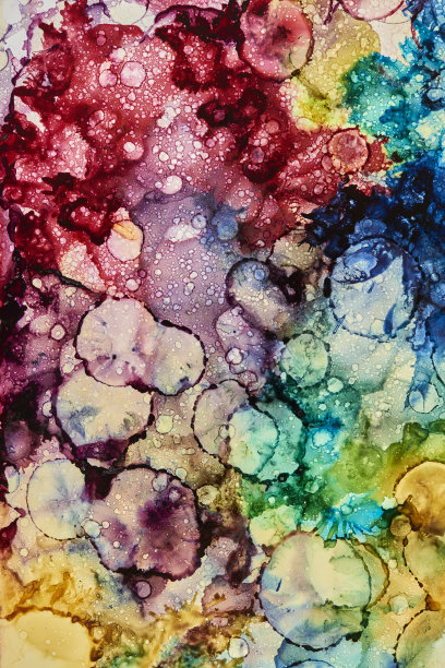 部分彩色酒精水墨画。图片下载