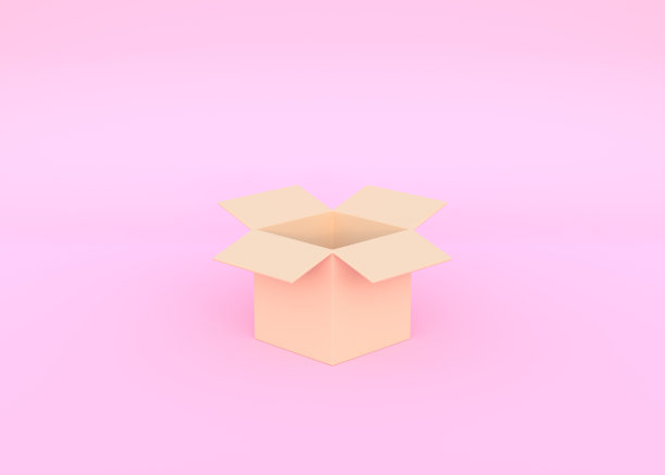 打开粉色背景的棕色盒子图片下载