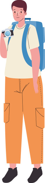 带着相机的男性游客图片下载