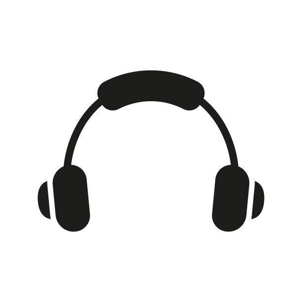 耳机听音乐，音频，播客象形文字。耳机轮廓图标。DJ耳机，音量声音符号。耳机标志。孤立矢量图图片下载