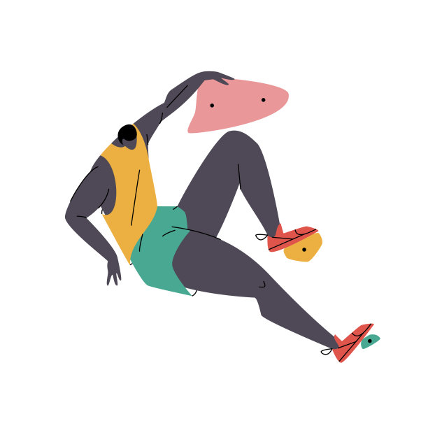 攀岩。抱石极限运动运动员。矢量图图片下载