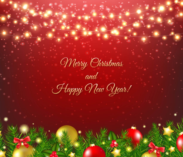 圣诞横幅与冬青浆果边界和闪光图片下载