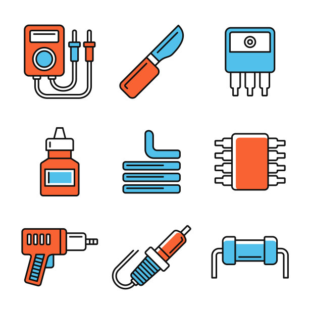 焊锡图标设置在白底。向量图片下载