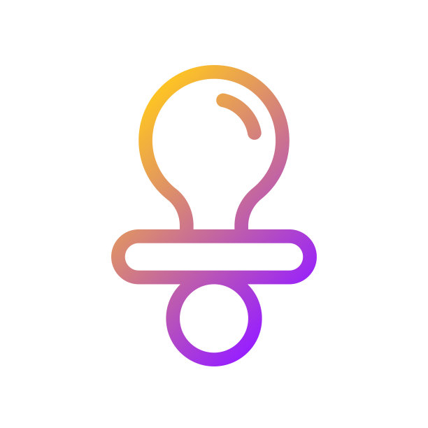 安抚奶嘴像素完美渐变线性ui图标图片下载