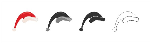 圣诞帽图标。矢量图图片下载