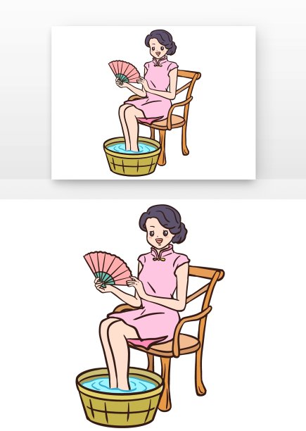养生泡脚旗袍女图片下载