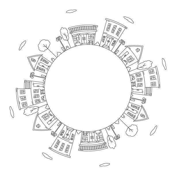 城市中的房子模型图片下载