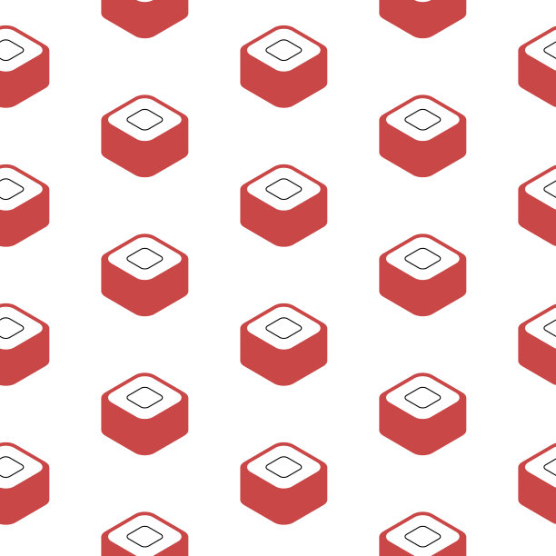 寿司卷红色，图案无缝，矢量。图片下载