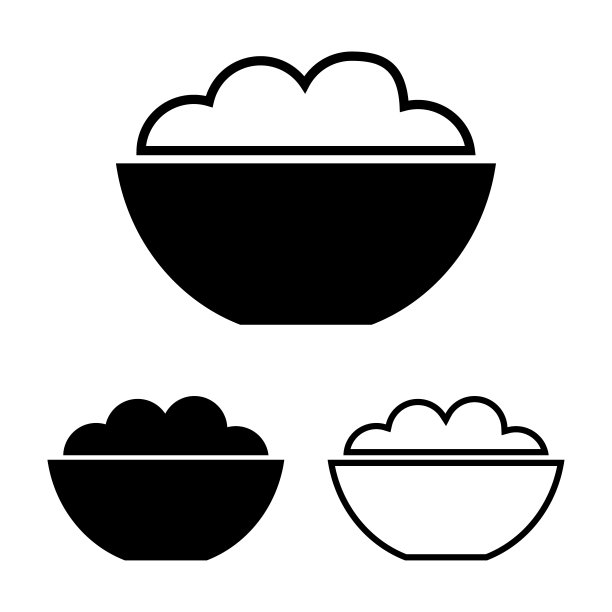 碗与米饭，矢量。图片下载