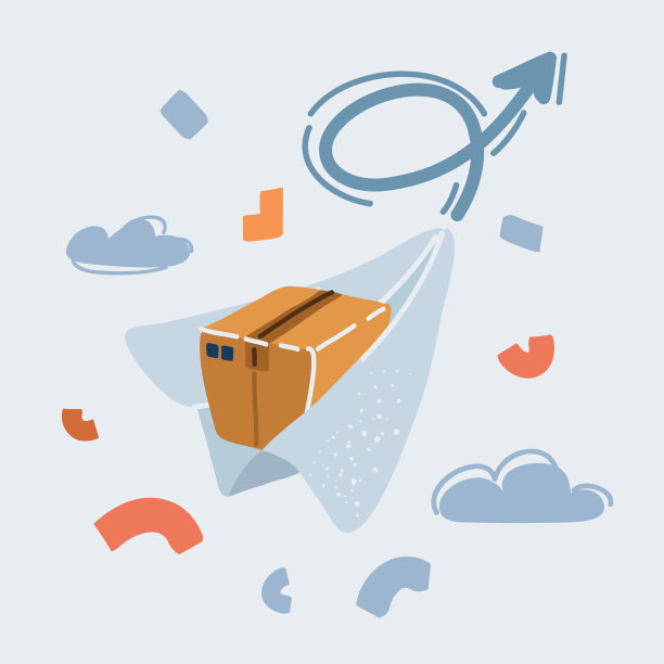 纸飞机与礼品盒或parsel。cocnept交付。图片下载