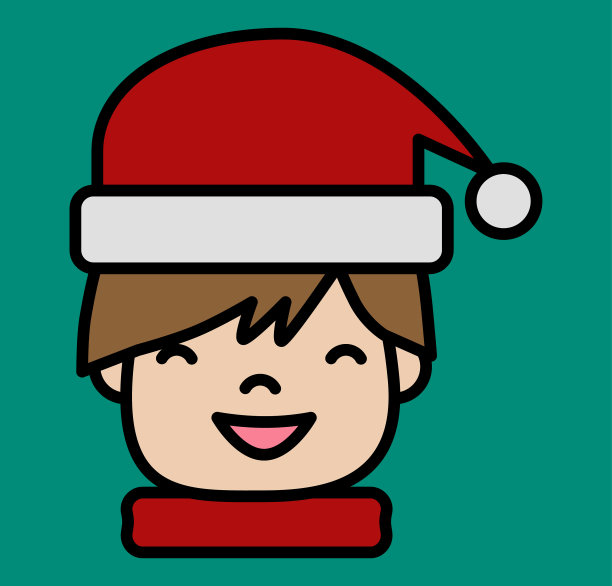 圣诞节的男孩。图标，插图，网站元素，文件，海报设计，印刷，应用。圣诞节的风格图片下载