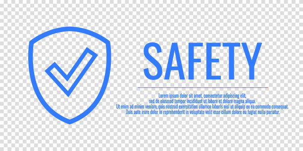 横幅安全第一。矢量插图与字安全在透明的背景。放短信的地方。图片下载