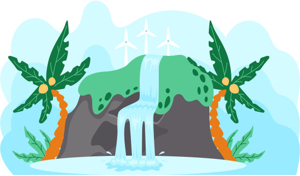 水位下降。河流瀑布从白色背景的悬崖上落下。瀑布溪流图片下载