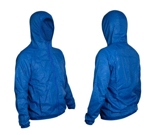 超轻防雨风衣夹克隔离在白色背景与裁剪路径图片下载