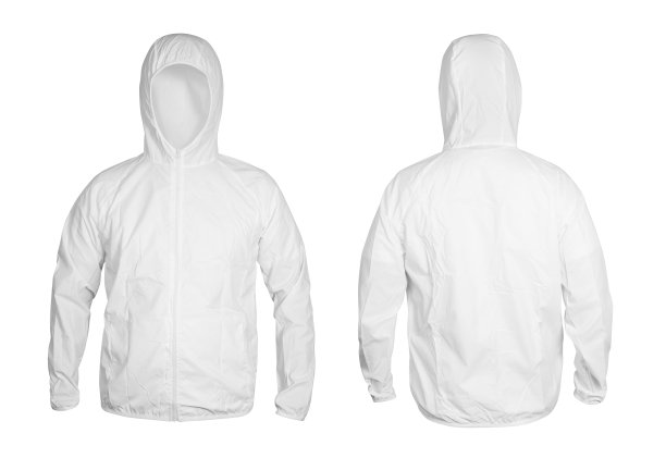 超轻防雨风衣夹克隔离在白色背景与裁剪路径图片下载
