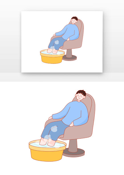 泡脚卡通人物男孩图片下载