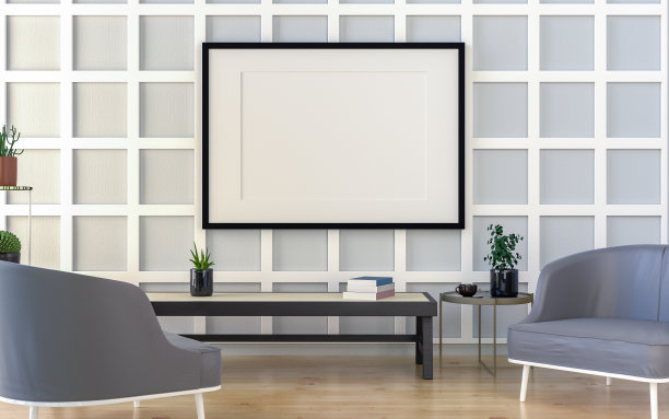 客厅三维室内设计和模型框架图片下载