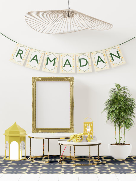 以穆斯林风格装饰的室内放松角落。图片下载