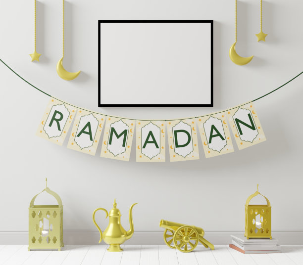 以穆斯林风格装饰的室内放松角落。图片下载