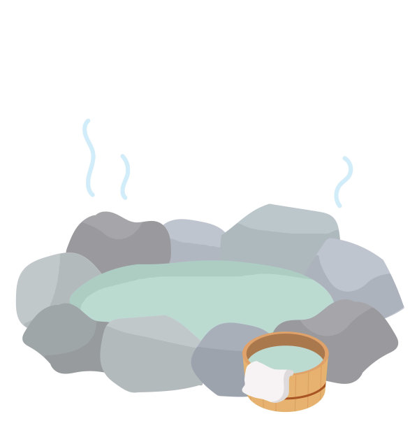 岩石浴，露天浴和浴缸的插图图片下载