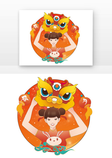 国潮春节人物图片下载